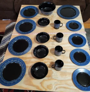 INCREDIBLE 22-PIECE VINTAGE ARCOROC YUCATAN PATTERN DINNERWARE SET WITH GLASSES! - Picture 1 of 9