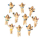 10 Vintage Plastic Cherub Ornaments Christmas Musical Angels Italy 2.5 Inches