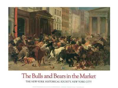 The Bulls and Bears - William H. Beard Wall Street Art Print Stock Market Poster