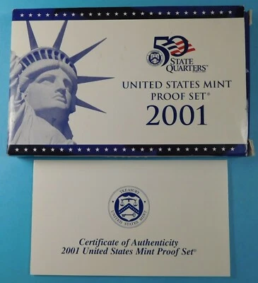 2001 U.S. PROOF set in original Mint Holders - Proof -  San Francisco mint - Image 1 of 2