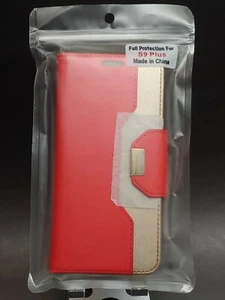 FYY Case For Samsung Galaxy S9 Plus Wallet, Stand Cover, Credit Card Red Gold - Picture 1 of 6