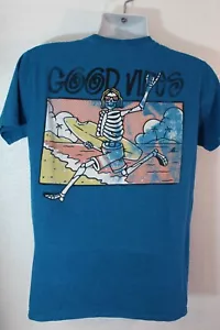 Herren T-Shirt Medium Call Your Mother Blau Good Vibes Surfen Skelett - Bild 1 von 4