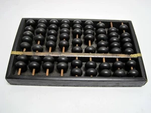 Vintage Wooden Tomoe Soroban Abacus 9 Columns Japan - Picture 1 of 2