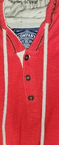 Company 81 Red And Gray Hooded Shirt With Buttons Size XL - Picture 1 of 6
