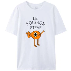 Le Poisson Steve Meme Vintage Funny Fish Unisex Men's Summer Tee T-Shirt - Picture 1 of 8