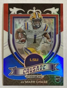 2021 Prizm Draft Picks Ja'Marr Chase Rookie Red White Blue Crusade #162 - Picture 1 of 2