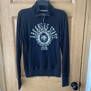 EUC Arkansas State Red Wolves Jansport Black Pullover Sweatshirt 1/4 Zip SMALL - Picture 1 of 11