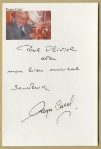 Roger Carel (1927-2020) - Acteur & doubleur français - Carte dédicacée - 2000s - Foto 1 di 1