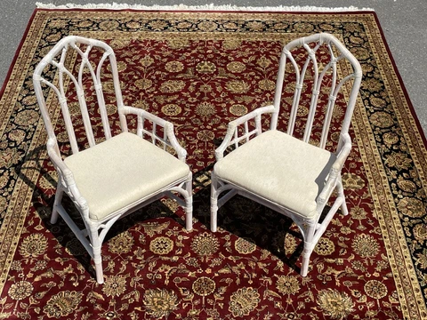 Vintage Henry Link Bamboo Dining Chair Set 10 boho chic Cover