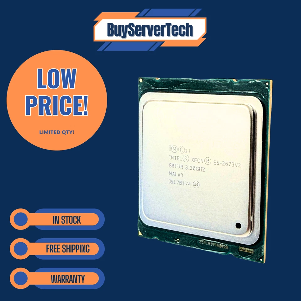 Intel Xeon E5-2673 v2 SR1UR 3.3GHz 8-Core 25MB L3 Cache CPU | LGA2011 Processor - Image 1 of 4