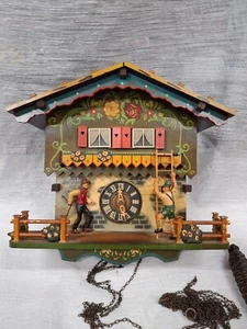 Handmade German Antique Wooden Wall Clock Emil Schmecklenbecker 1970s - Picture 1 of 10