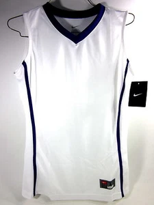 NIKE GIRLS FRONT COURT JERSEY WHITE/PURPLE POLYESTER SIZE LARGE IMPORTED NEW - Picture 1 of 5