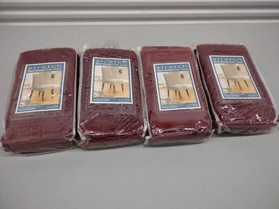 Sure Fit Short Dining Room Slipcover Garnet Red 4 PC Stretch Pique Fabric - Image 1 of 4