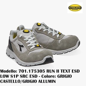 SCARPA ANTINFORTUNISTICA DIADORA RUN II TEXTILE ESD LOW S1P SRC ESD GRIGIO  ALLU - Imagen 1 de 7