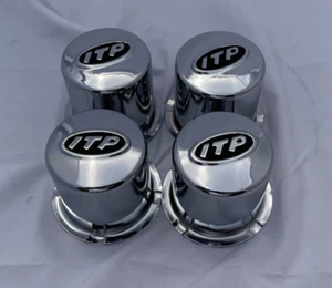 4 CAP DEAL ITP 2.65" Dia Bore Wheels Chrome Steel Push Thru Center Caps SM1300BX - Picture 1 of 2
