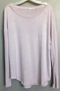GAP Women’s XL Pink Blouse Lightweight Long Sleeve Polyester Rayon Ribbed Top - Picture 1 of 5