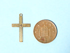 Vintage 9ct Gold Cross Crucifix Pendant Engine Turned Decoration Antique ESK