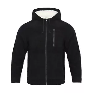 Men's Full Zip Sherpa Lined Fleece Hoodie Jacket, Warm & Comfortable Winter Wear - Picture 1 of 8
