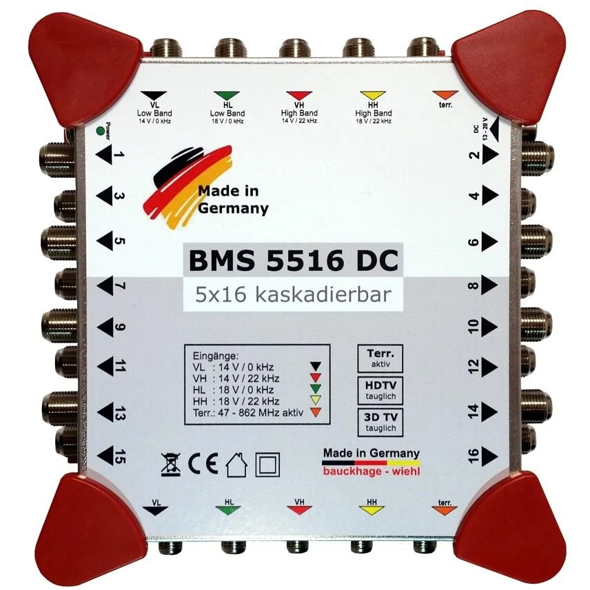 BMS 5516 DC Multiswitch 5/16 Cascadable for 1 satellite & 16 participants - Imagen 1 de 1