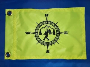 10"x15 Patriotic Bigfoot Compass Lime Squeeze safety flag with 2 brass grommets - Bild 1 von 2