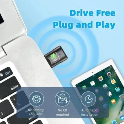 600Mbps USB WiFi Adapter Dual Band 2.4G 5Ghz 802.11AC K Zaq Network G2R5 D T1K2 - Image 1 of 4