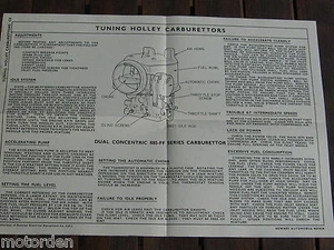 TUNING HOLLEY Duel Concentric 885-FF CARBURETTORS POSTER 1950s 12"x16" FREE POST - Picture 1 of 2