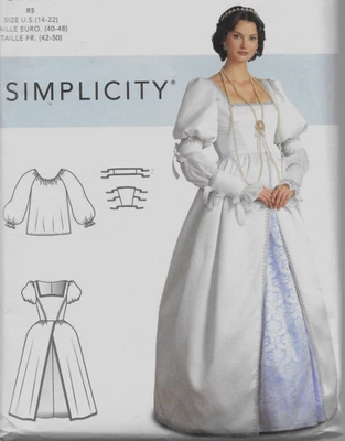 Renaissance Gown Sew Pattern Historic Costume (Sizes 14-22) Simplicity 9090 UCFF - Image 1 of 4