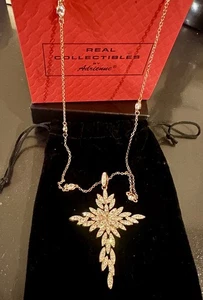 🩷Real Collectibles by Adrienne- Crystal Cross Necklace Rose Gold Diamonite NEW - Picture 1 of 9