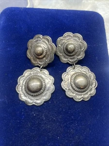 Vintage Sterling Silver Southwestern Cowgirl 925 EARRINGS - Picture 1 of 5
