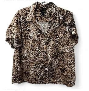 CAMISA ERIKA MARRÓN TOSTADO MANGA CORTA ABOTONADA, TALLA XL, PECHO 45", LARGO 26" - Imagen 1 de 2