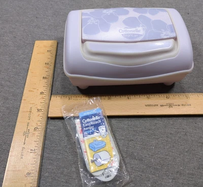 Dispensador de toallitas descargables Cottonelle contenedor duro recargable bañera colgador de pared Foto 1 de 4