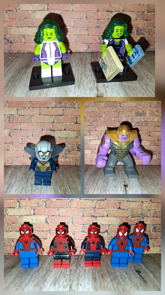 Lote a granel de minifiguras LEGO, vintage, Marvel, MCU, accesorios y piezas rojo She Hulk Foto 1 de 4