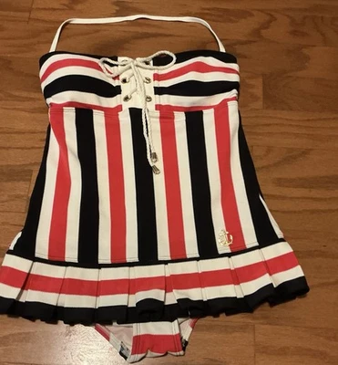 Juicy Couture Nautical Swim Dress Swimsuit Size Medium - Image 1 of 4