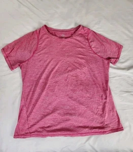 Athletic Works T-Shirt L Girls Pink Heather Short Sleeve Active Top - Picture 1 of 7