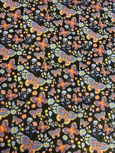 4.2 Metres Embroidery (print) Butterfly Printed Cotton Craft Quilt Dress Fabric - Picture 1 of 5