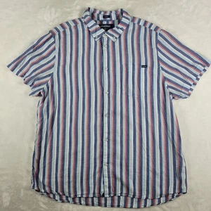 Chubbies Short Sleeve Button Down Shirt Men's XL Blue Red Striped Friday Casual - Picture 1 of 7