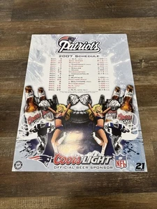 20-2007 Patriots Spielplan Poster Coors Light NFL 24x18 in OVP - Bild 1 von 2