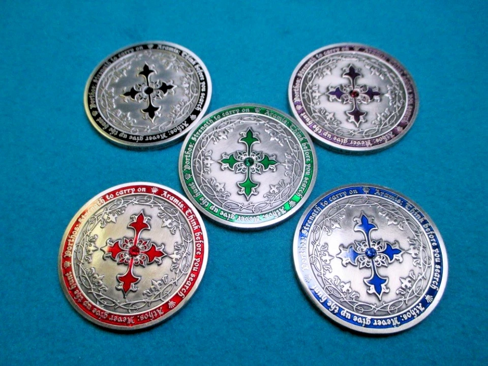 08' 4musketeers Royalist Calavlier Cardinal Imperialist Assassin's Creed Geocoin - Image 1 of 4