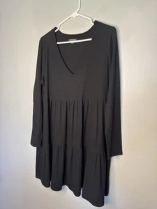 Wild Fable Black Baby Doll Dress, Long Sleeves, Poly Blend Size XXL - Picture 1 of 7