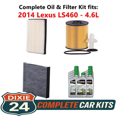 Fits: 2014 Lexus LS460 4.6L Complete Air, Oil & Cabin Filter Kit (0W-20) Foto 1 de 4