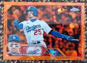 Trayce Thompson 2023 Topps Chrome Sapphire Orange Refractor 25/25 Double Jersey# - Picture 1 of 3