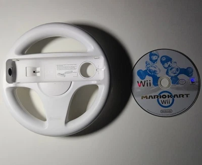 Mario Kart Wii (Wii) Game Disc & Official Wii Wheel Bundle TESTED FAST SHIP - Image 1 of 4
