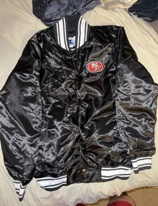 Starter San Francisco 49ers Black Jacket Men SIZE L - Picture 1 of 4