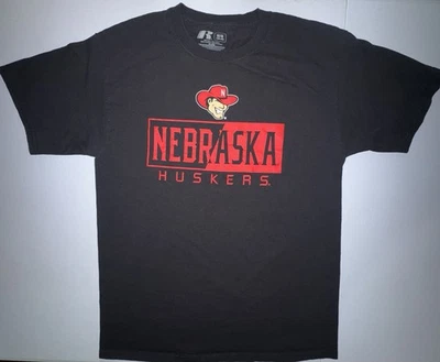 Nebraska Cornhuskers Shirt Men’s Medium Russell Athletics Graphic Print Black - Image 1 of 4