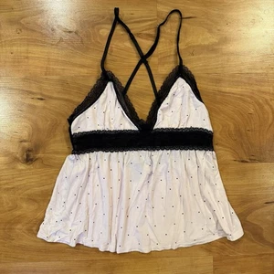 Victoria’s Secret Schlupfkleid Damen XS gepunktet Chiffon Negligee Spitze Y2K Fee - Bild 1 von 5