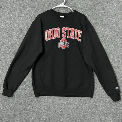 Ohio State Sudadera Negra Bordada Cuello Redondo - GRANDE Foto 1 de 4