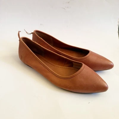 Pisos de cuero marrón Frye Regina Ballet talla 11 Foto 1 de 4
