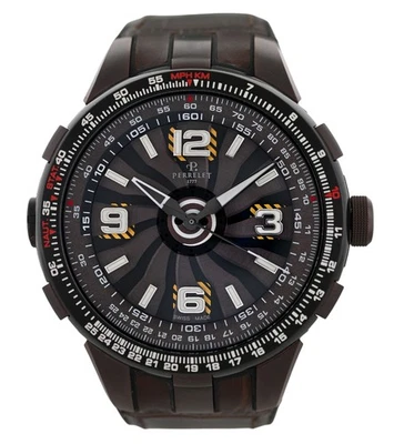 Perrelet Turbine Pilot A1094/2A Marrom PVD Aço 48MM Automático Masculino COMPLETO - Imagem 1 de 4
