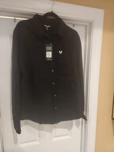 NWt $89 True Religion Boys Size Large Button-Front Buddha Long Sleeve Shirt - Picture 1 of 8