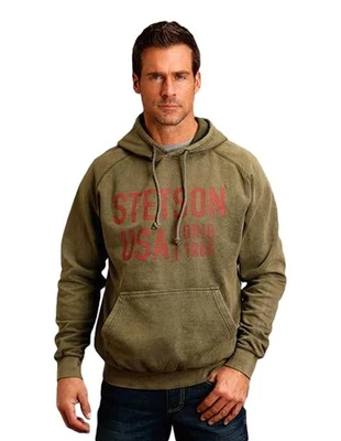 Sudadera Stetson Western Para Hombre Logo EE. UU. Verde 11-097-0562-0904 GR Foto 1 de 2
